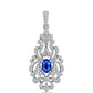 Pandantiv din Argint 925 ( 2.59 grame ) cu Safir Albastru Australian și Topaz Alb 1.04 Carate