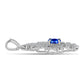 Pandantiv din Argint 925 ( 2.59 grame ) cu Safir Albastru Australian și Topaz Alb 1.04 Carate