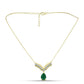 Colier din Argint 925 Placat cu Aur ( 4.87 grame ) cu Agat Verde și Topaz Alb 2.65 Carate