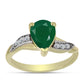 Inel din Argint 925 Placat cu Aur ( 2.32 grame ) cu Agat Verde și Topaz Alb 1.58 Carate