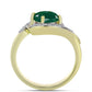 Inel din Argint 925 Placat cu Aur ( 3.8 grame ) cu Agat Verde și Topaz Alb 2.09 Carate