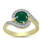 Inel din Argint 925 Placat cu Aur ( 3.8 grame ) cu Agat Verde și Topaz Alb 2.09 Carate