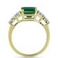 Inel din Argint 925 Placat cu Aur ( 2.52 grame ) cu Agat Verde și Topaz Alb 2.54 Carate