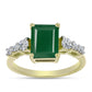 Inel din Argint 925 Placat cu Aur ( 2.52 grame ) cu Agat Verde și Topaz Alb 2.54 Carate