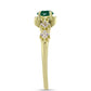 Inel din Argint 925 Placat cu Aur ( 2.85 grame ) cu Agat Verde și Topaz Alb 0.99 Carate