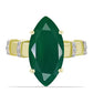 Inel din Argint 925 Placat cu Aur ( 4.17 grame ) cu Agat Verde și Topaz Alb 6.55 Carate