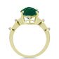 Inel din Argint 925 Placat cu Aur ( 4.17 grame ) cu Agat Verde și Topaz Alb 6.55 Carate