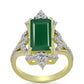 Inel din Argint 925 Placat cu Aur ( 4.76 grame ) cu Agat Verde și Topaz Alb 4.26 Carate