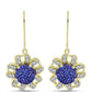 Cercei din Argint 925 Placat cu Aur ( 4.43 grame ) cu Drusă Violet și Topaz Alb 4.26 Carate