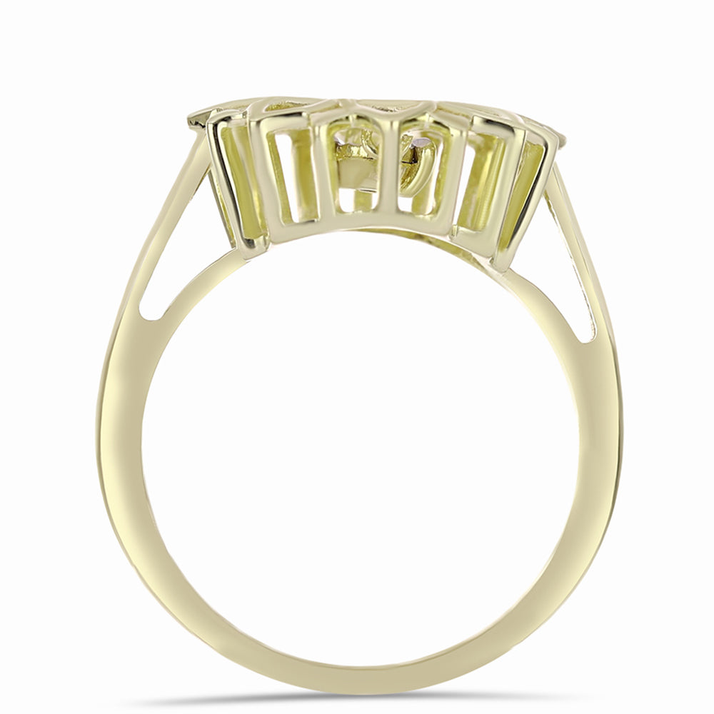 Inel din Argint 925 Placat cu Aur ( 4.05 grame ) cu Diamant Alb 0.01 Carate 2 