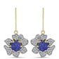 Cercei din Argint 925 Placat cu Aur ( 5.38 grame ) cu Drusă Violet și Topaz Alb 3.68 Carate