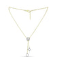 Colier din Argint 925 Placat cu Aur ( 4.16 grame ) cu Diamant Alb și Topaz Alb 0.37 Carate