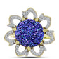 Inel din Argint 925 Placat cu Aur ( 5.56 grame ) cu Drusă Violet și Topaz Alb 6.04 Carate