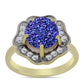 Inel din Argint 925 Placat cu Aur ( 4.1 grame ) cu Drusă Violet și Topaz Alb 3.94 Carate