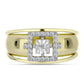 Inel din Argint 925 Placat cu Aur ( 4.16 grame ) cu Diamant Alb și Topaz Alb 0.21 Carate