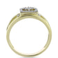 Inel din Argint 925 Placat cu Aur ( 4.16 grame ) cu Diamant Alb și Topaz Alb 0.21 Carate