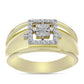 Inel din Argint 925 Placat cu Aur ( 4.16 grame ) cu Diamant Alb și Topaz Alb 0.21 Carate