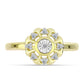 Inel din Argint 925 Placat cu Aur ( 2.8 grame ) cu Diamant Alb și Topaz Alb 0.15 Carate