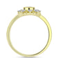 Inel din Argint 925 Placat cu Aur ( 2.8 grame ) cu Diamant Alb și Topaz Alb 0.15 Carate