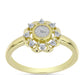 Inel din Argint 925 Placat cu Aur ( 2.8 grame ) cu Diamant Alb și Topaz Alb 0.15 Carate