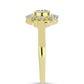 Inel din Argint 925 Placat cu Aur ( 2.8 grame ) cu Diamant Alb și Topaz Alb 0.15 Carate