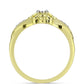 Inel din Argint 925 Placat cu Aur ( 3.04 grame ) cu Diamant Alb și Topaz Alb 0.06 Carate