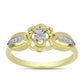 Inel din Argint 925 Placat cu Aur ( 3.04 grame ) cu Diamant Alb și Topaz Alb 0.06 Carate