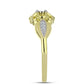 Inel din Argint 925 Placat cu Aur ( 3.04 grame ) cu Diamant Alb și Topaz Alb 0.06 Carate