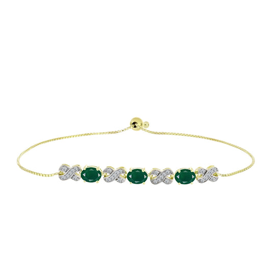 Brățară din Argint 925 Placat cu Aur ( 5.23 grame ) cu Agat Verde și Topaz Alb 2.2 Carate