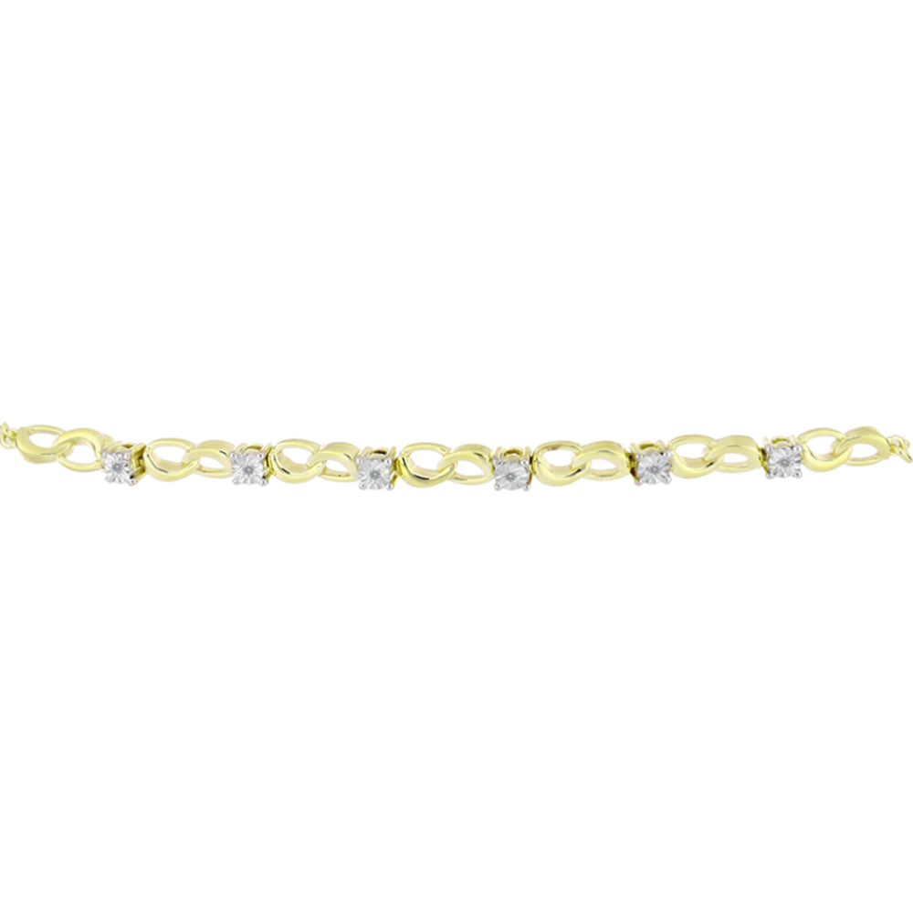 Brățară din Argint 925 Placat cu Aur ( 6.84 grame ) cu Diamant Alb 0.04 Carate 3 
