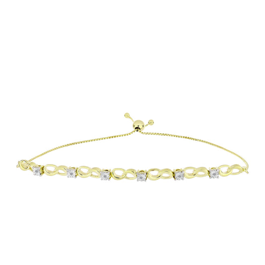 Brățară din Argint 925 Placat cu Aur ( 6.84 grame ) cu Diamant Alb 0.04 Carate
