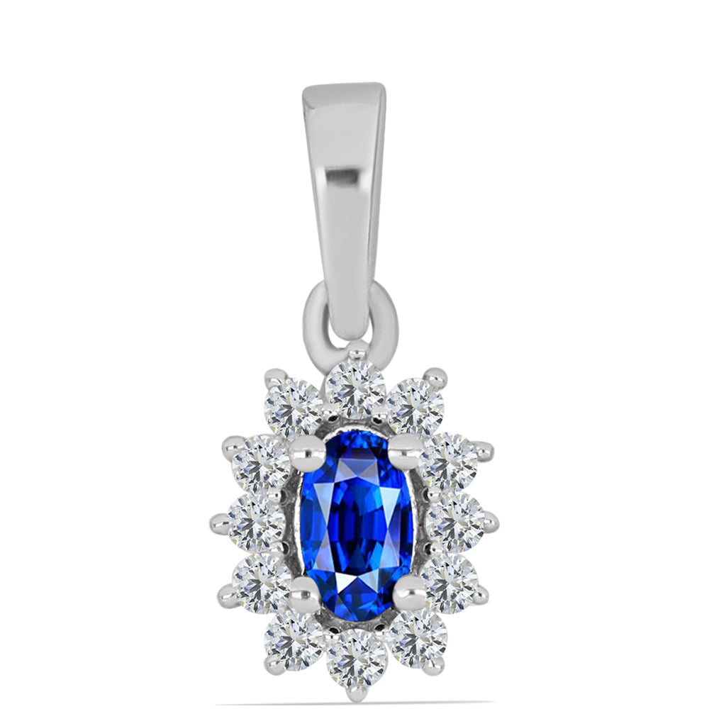 Set din Argint 925 ( 4.52 grame ) cu Safir Albastru Australian și Topaz Alb 2.23 Carate ( Cercei+Inel+Pandantiv ) 15 
