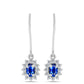Set din Argint 925 ( 4.52 grame ) cu Safir Albastru Australian și Topaz Alb 2.23 Carate ( Cercei+Inel+Pandantiv )