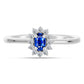 Set din Argint 925 ( 4.52 grame ) cu Safir Albastru Australian și Topaz Alb 2.23 Carate ( Cercei+Inel+Pandantiv )