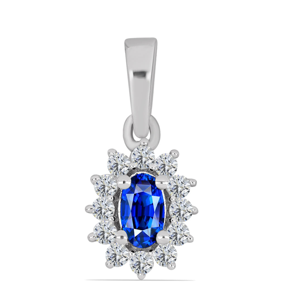 Set din Argint 925 ( 4.52 grame ) cu Safir Albastru Australian și Topaz Alb 2.23 Carate ( Cercei+Inel+Pandantiv )
