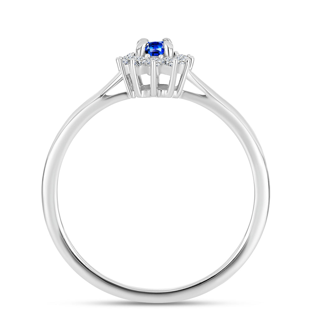 Set din Argint 925 ( 4.52 grame ) cu Safir Albastru Australian și Topaz Alb 2.23 Carate ( Cercei+Inel+Pandantiv )