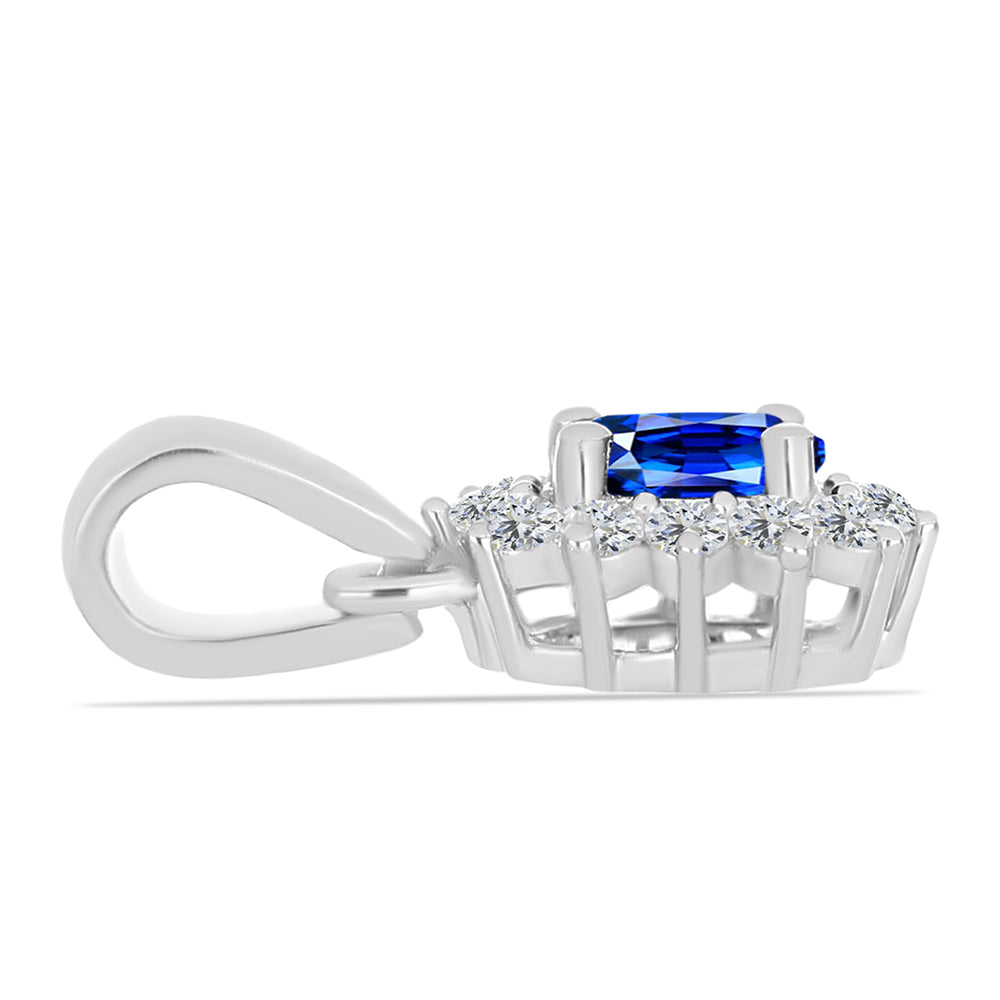 Set din Argint 925 ( 4.52 grame ) cu Safir Albastru Australian și Topaz Alb 2.23 Carate ( Cercei+Inel+Pandantiv ) 17 