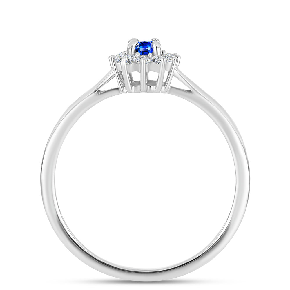 Set din Argint 925 ( 4.52 grame ) cu Safir Albastru Australian și Topaz Alb 2.23 Carate ( Cercei+Inel+Pandantiv ) 11 
