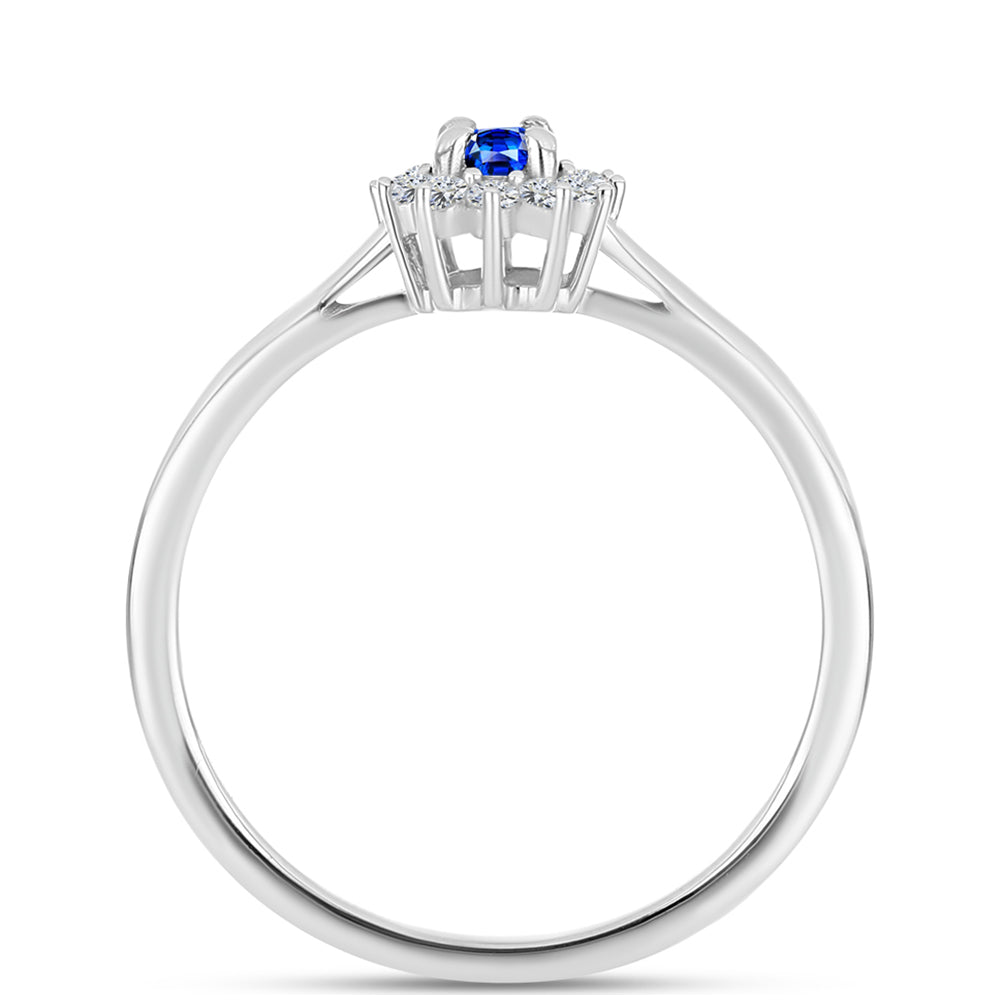 Set din Argint 925 ( 4.52 grame ) cu Safir Albastru Australian și Topaz Alb 2.23 Carate ( Cercei+Inel+Pandantiv )