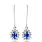 Set din Argint 925 ( 4.52 grame ) cu Safir Albastru Australian și Topaz Alb 2.23 Carate ( Cercei+Inel+Pandantiv )