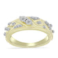 Inel din Argint 925 Placat cu Aur ( 4.26 grame ) cu Diamant Alb și Topaz Alb 0.19 Carate