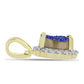 Pandantiv din Argint 925 Placat cu Aur ( 1.35 grame ) cu Drusă Violet și Topaz Alb 1.5 Carate