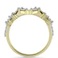 Inel din Argint 925 Placat cu Aur ( 3.36 grame ) cu Diamant Alb și Topaz Alb 0.21 Carate