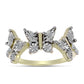 Inel din Argint 925 Placat cu Aur ( 3.36 grame ) cu Diamant Alb și Topaz Alb 0.21 Carate