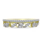 Inel din Argint 925 Placat cu Aur ( 2.84 grame ) cu Diamant Alb și Topaz Alb 0.3 Carate