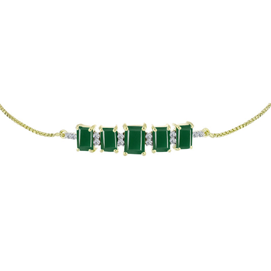 Brățară din Argint 925 Placat cu Aur ( 4.09 grame ) cu Agat Verde 3.22 Carate