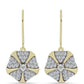 Cercei din Argint 925 Placat cu Aur ( 4.07 grame ) cu Diamant Alb și Topaz Alb 1.09 Carate