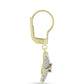 Cercei din Argint 925 Placat cu Aur ( 4.07 grame ) cu Diamant Alb și Topaz Alb 1.09 Carate