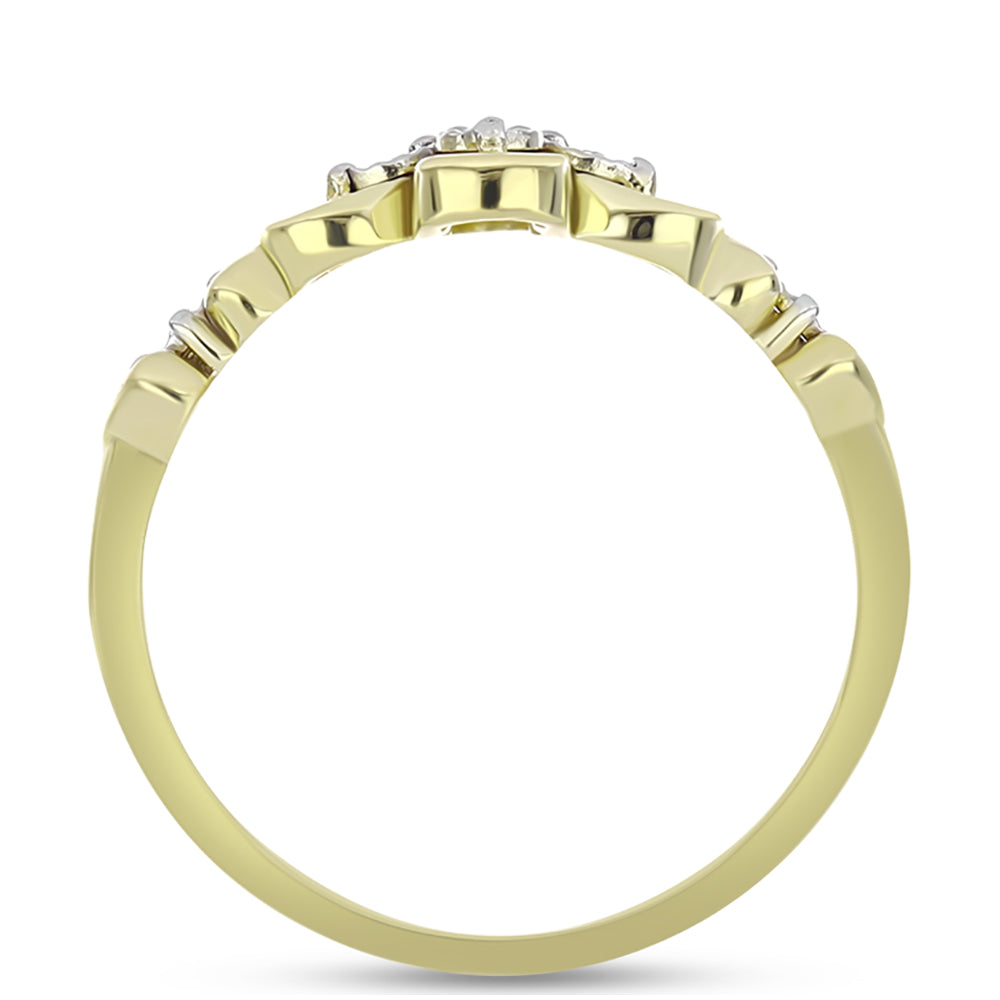 Inel din Argint 925 Placat cu Aur ( 3.26 grame ) cu Diamant Alb 0.06 Carate 10 
