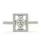 Inel din Argint 925 Placat cu Aur ( 2.74 grame ) cu Diamant Alb și Topaz Alb 0.39 Carate